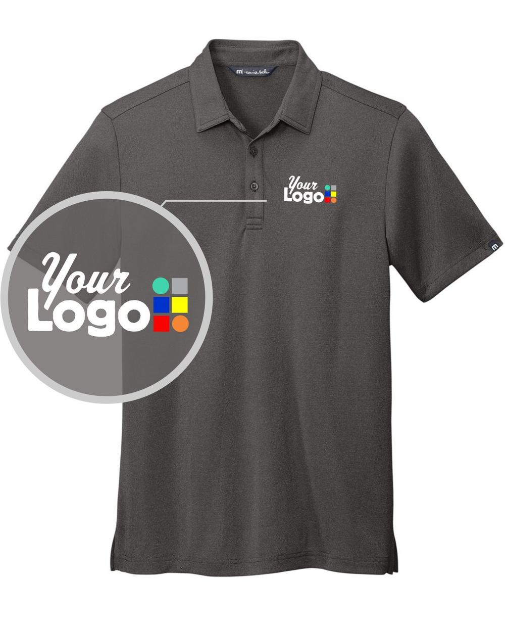 TravisMathew S/S Coto Performance Custom Golf Shirt, color: Quiet Shade Grey/Black