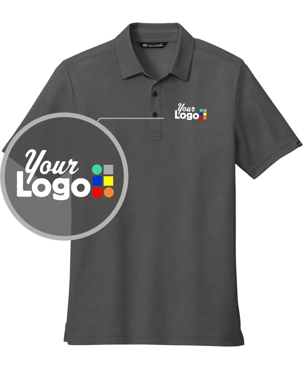 TravisMathew S/S Oceanside Heather Custom Golf Shirt, color: Black Heather