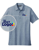 TravisMathew S/S Oceanside Heather Custom Golf Shirt, color: Blue Nights Heather