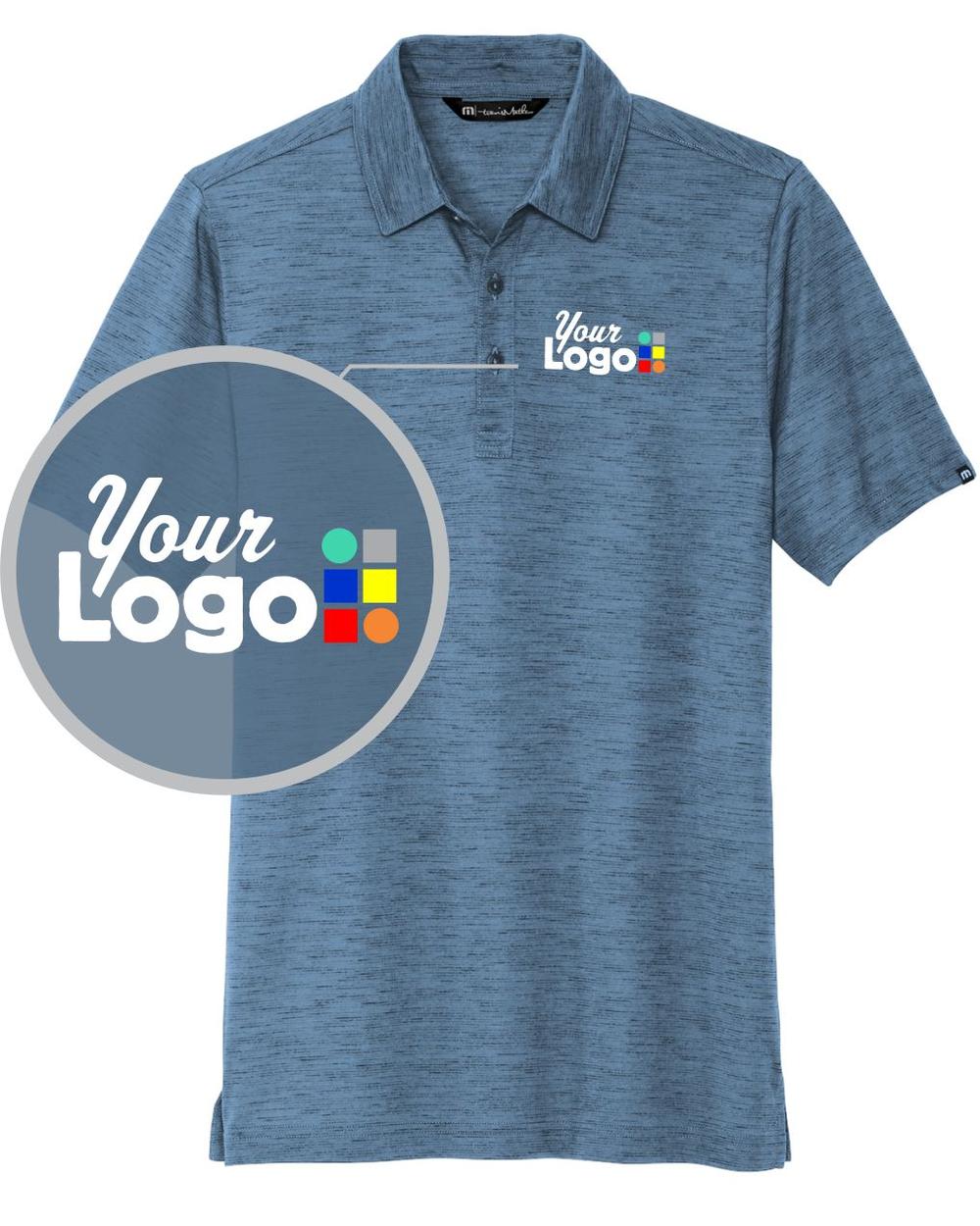 TravisMathew S/S Auckland Slub Custom Golf Shirt, color: Riviera Blue