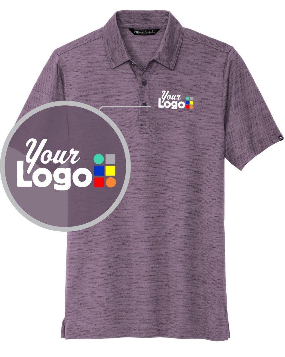 TravisMathew S/S Auckland Slub Custom Golf Shirt, color: Purple Sage