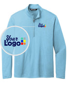 TravisMathew Coto Performance 1/4 Zip Custom Pullover, color: Brilliant Blue Heather