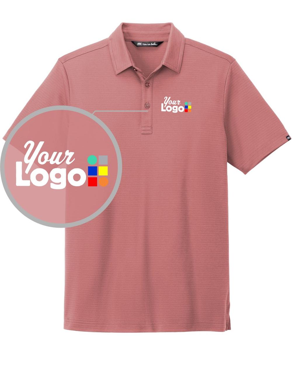 TravisMathew S/S Bayfront Solid Custom Golf Shirt, color: Roan Rouge