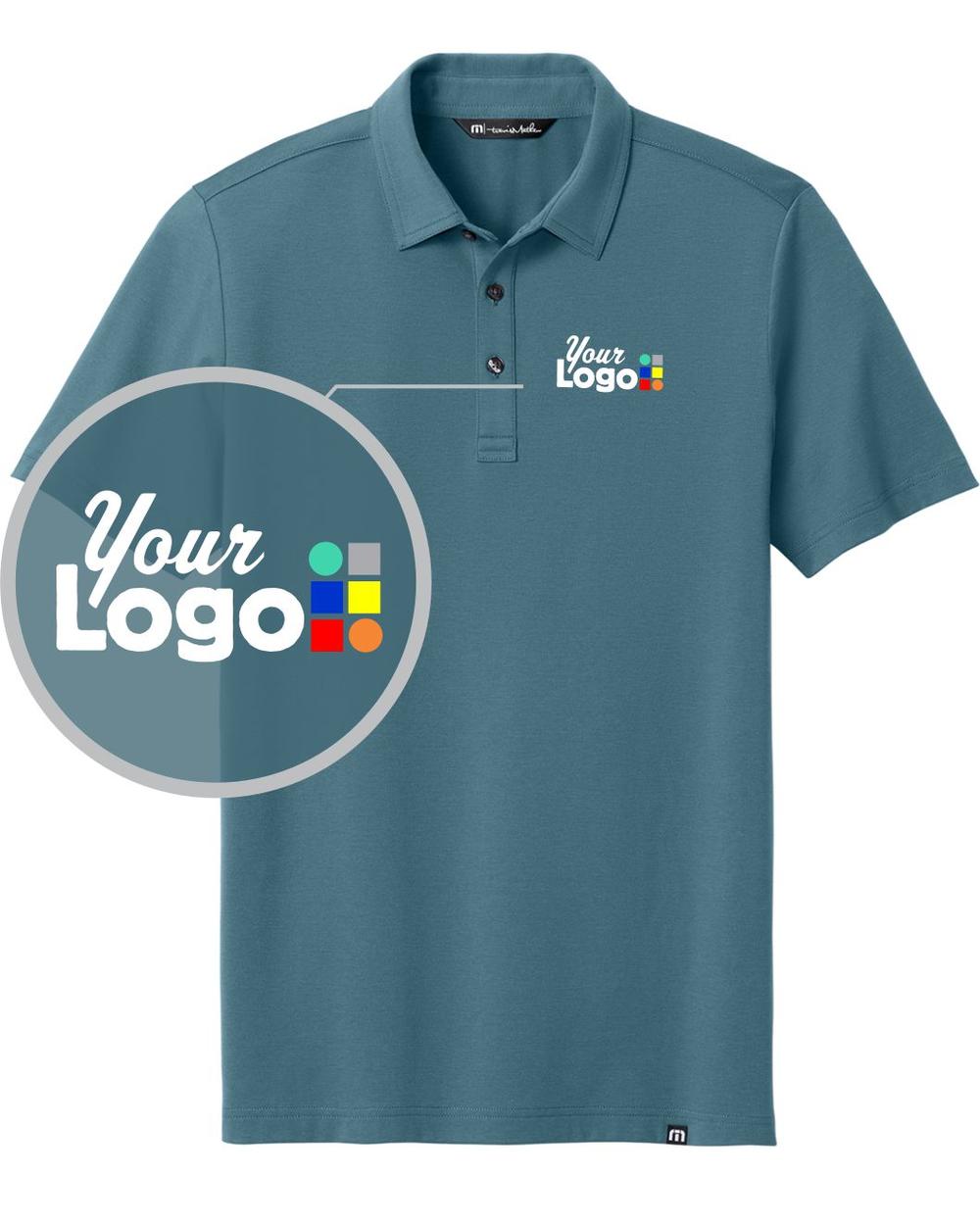 TravisMathew S/S Glenview Solid Custom Golf Shirt, color: Stellar Blue