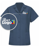 RedKap Button-Front Smock Custom Housekeeping Coat, color: Navy