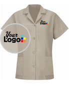RedKap Button-Front Smock Custom Housekeeping Coat, color: Tan