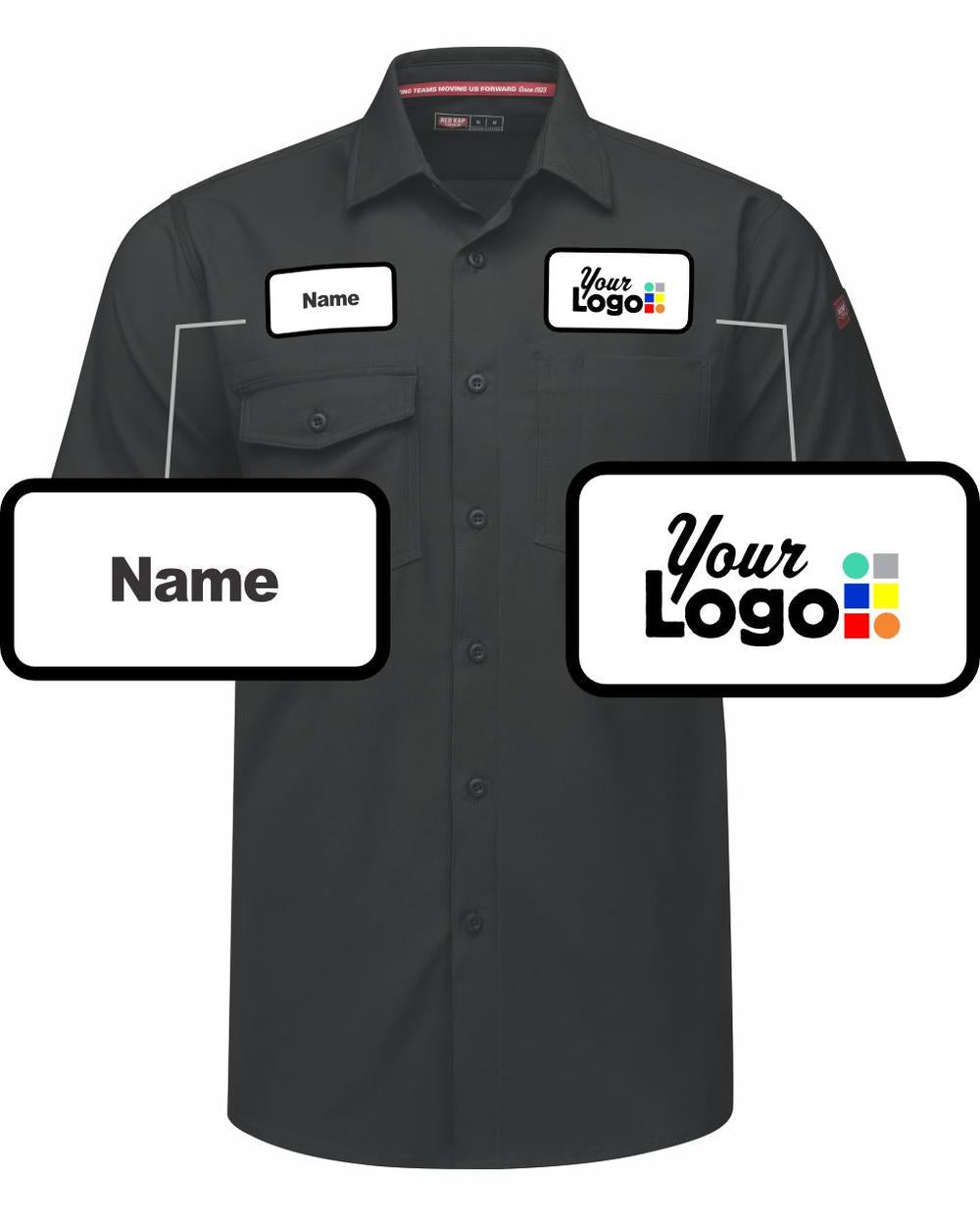 RedKap S/S S/S Cooling Custom Work Shirt, color: Black