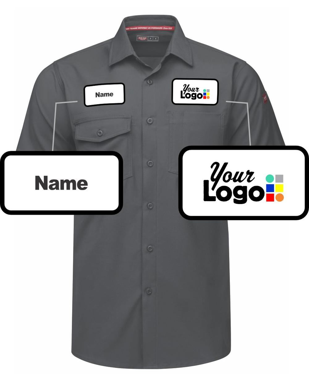 RedKap S/S S/S Cooling Custom Work Shirt, color: Carbon