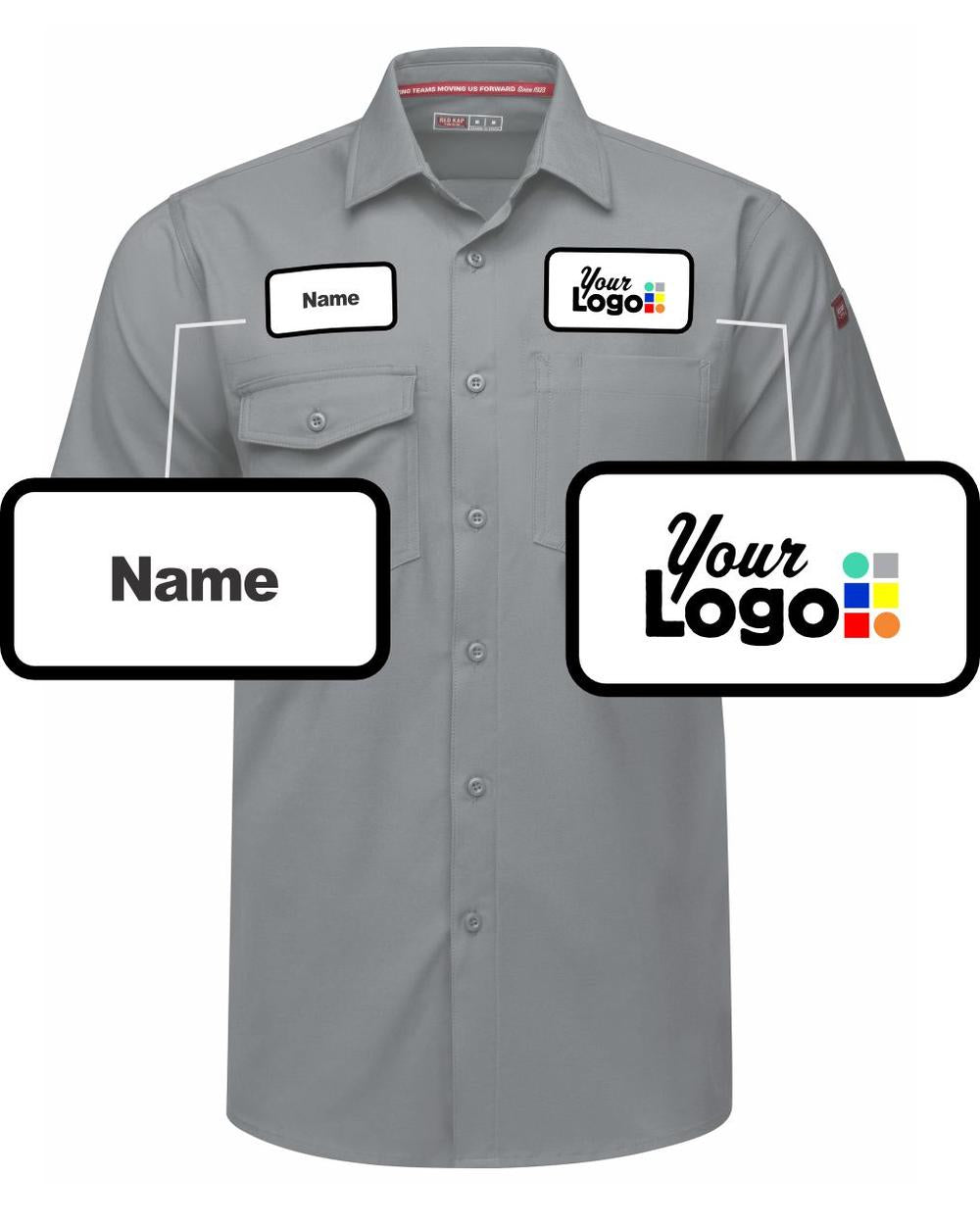 RedKap S/S Cooling Custom Work Shirt, color: Gravel