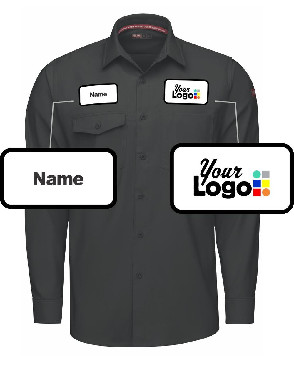 RedKap L/S L/S Cooling Custom Work Shirt, color: Black