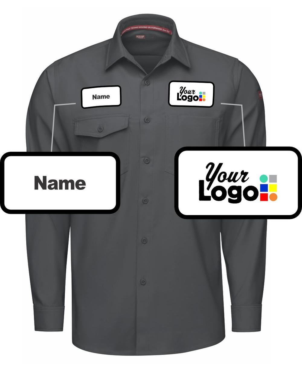 RedKap L/S Cooling Custom Work Shirt, color: Carbon