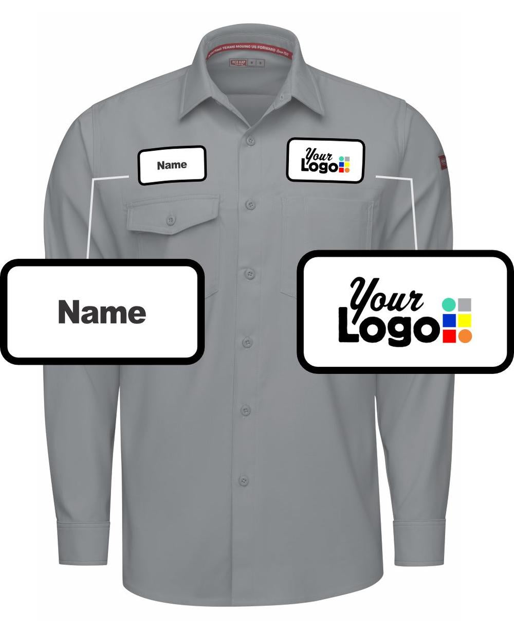 RedKap L/S L/S Cooling Custom Work Shirt, color: Gravel