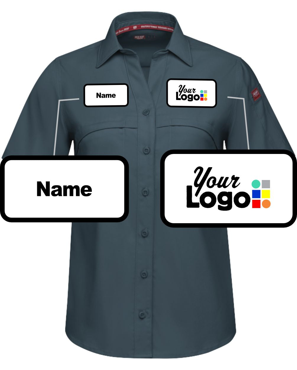 RedKap S/S Cooling Custom Work Shirt, color: Arctic