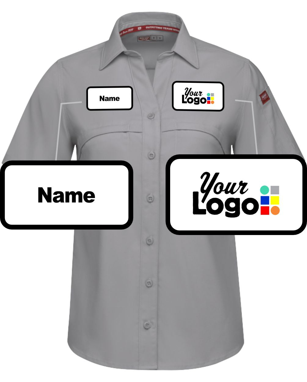 RedKap S/S Cooling Custom Work Shirt, color: Gravel