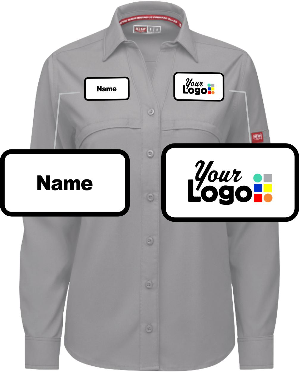 RedKap L/S Cooling Custom Work Shirt, color: Gravel