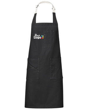 Flex Strap Utility Bib Custom Apron, color: Black