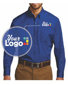 Port Authority L/S Carefree Poplin Custom Shirt, color: True Royal