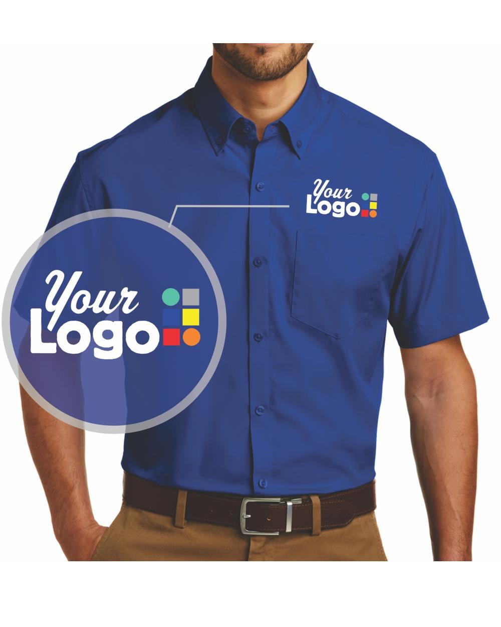 Port Authority S/S Carefree Poplin Custom Shirt, color: True Royal