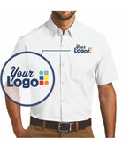 Port Authority S/S Carefree Poplin Custom Shirt, color: White