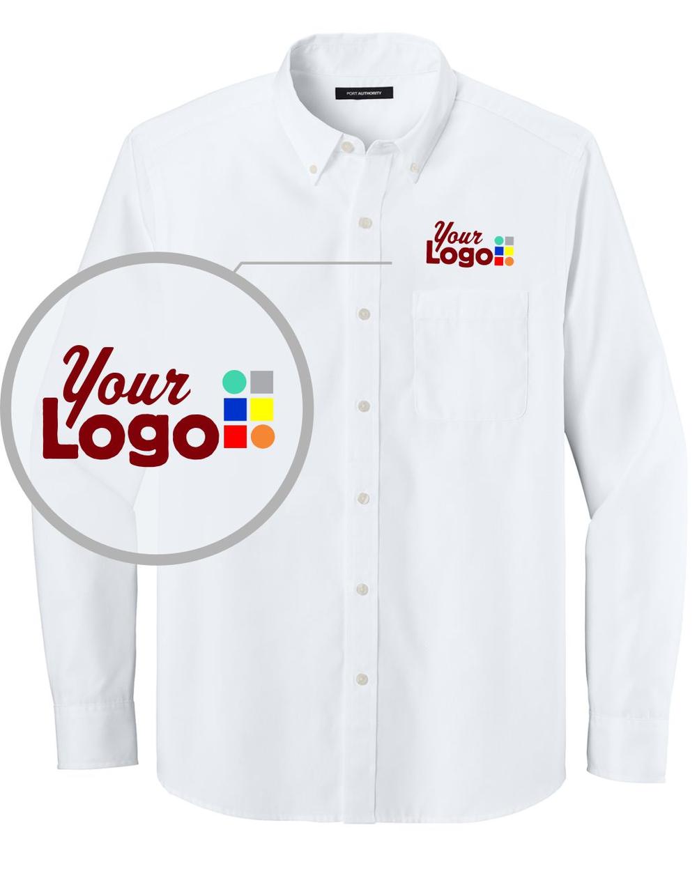 Port Authority L/S Nailhead Easy Care Custom Shirt, color: White