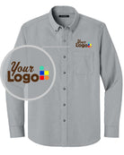 Port Authority L/S Nailhead Easy Care Custom Shirt, color: Gusty Grey
