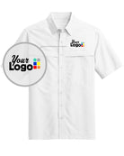 Port Authority S/S UV Daybreak Fishing Custom Shirt, color: White