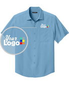 Port Authority S/S UV Dockside Custom Shirt, color: Carolina Blue