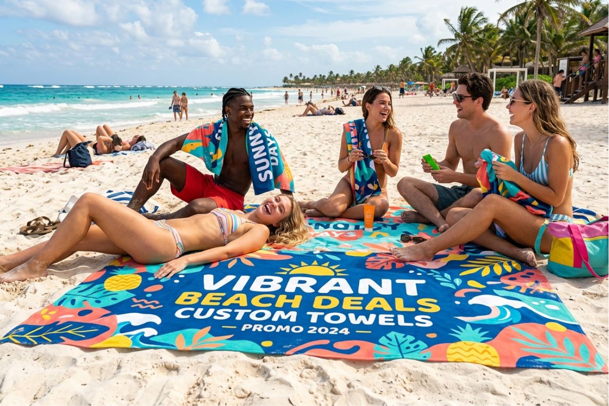 WearForm Custom Sublimated Beach Towel - Bundle of 20, color: Custom