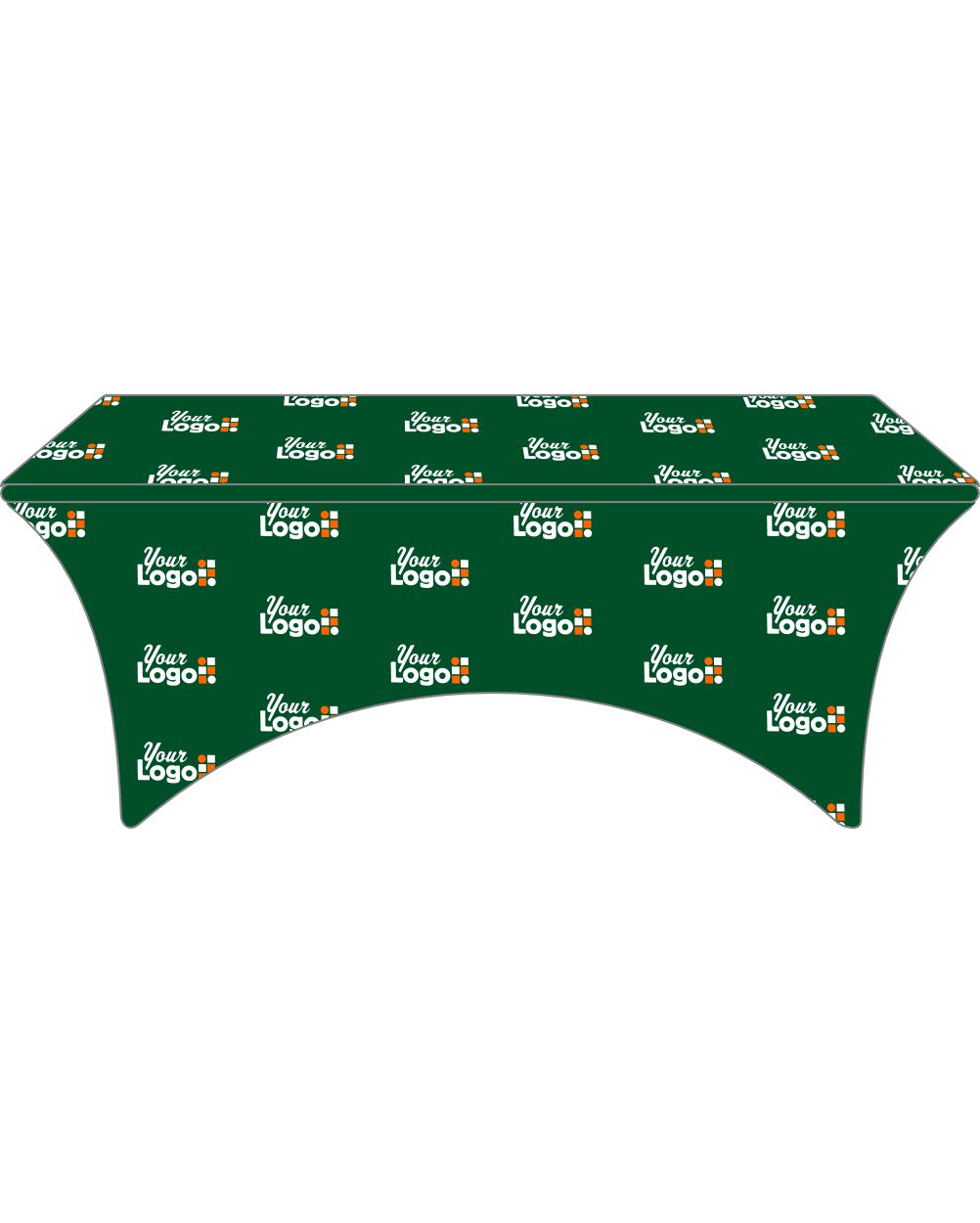WearForm Stretch Fitted Max-Deco Custom Table Cover, color: Forest