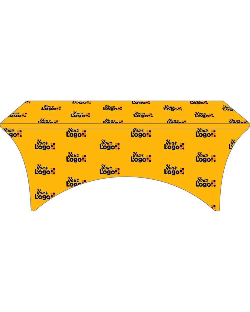 WearForm Stretch Fitted Max-Deco Custom Table Cover, color: Gold