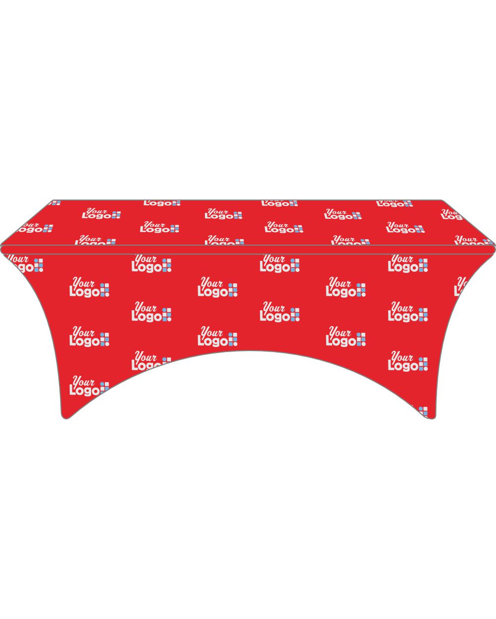 WearForm Stretch Fitted Max-Deco Custom Table Cover, color: Red