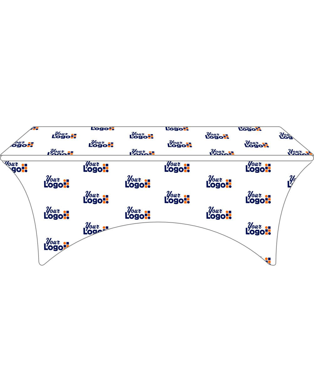 WearForm Stretch Fitted Max-Deco Custom Table Cover, color: White