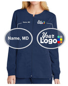 WonderWink Premiere Flex Full-Zip Custom Scrub Jacket, color: Navy