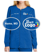 WonderWink Premiere Flex Full-Zip Custom Scrub Jacket, color: Royal
