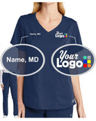 WonderWink Premiere Flex V-Neck Custom Scrub Uniform, color: Navy