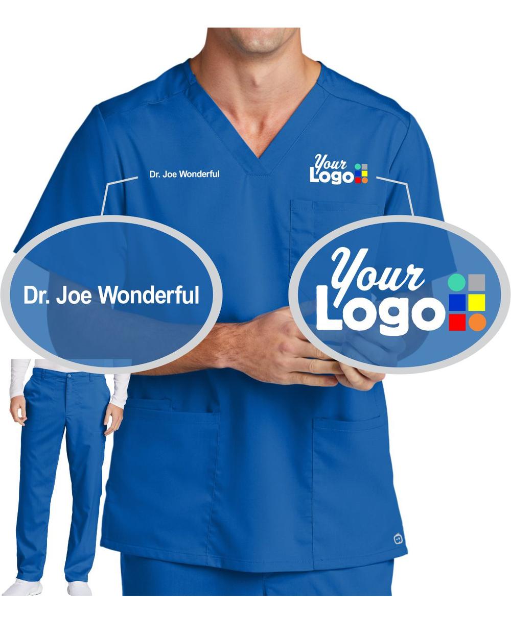 WonderWink Premiere Flex V-Neck Custom Scrub Uniform, color: Royal