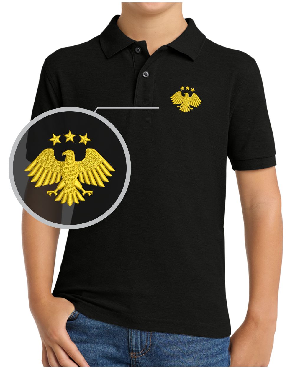 Port Authority S/S Honoring Syria's Second Independence Golf Shirt, color: Black