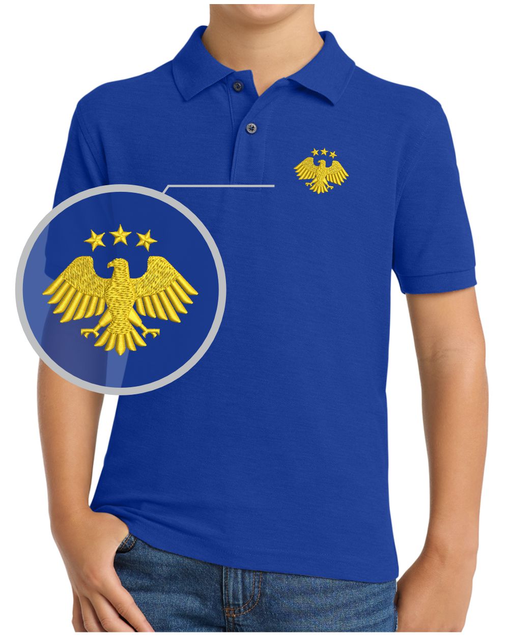 Port Authority S/S Honoring Syria's Second Independence Golf Shirt, color: Royal