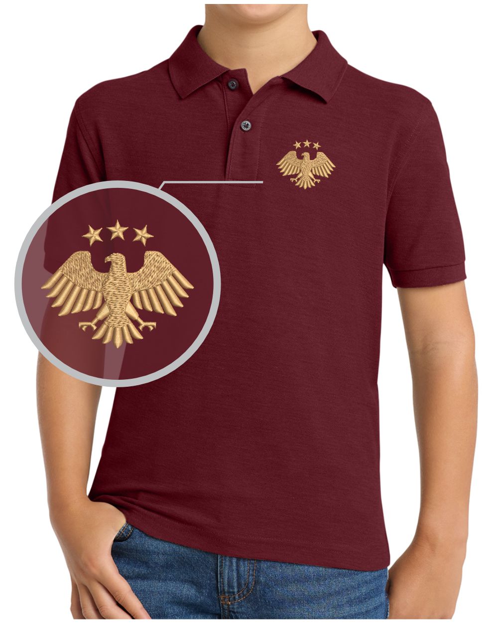 Port Authority S/S Silk Touch Syria's New Eagle Golf Shirt, color: Burgundy