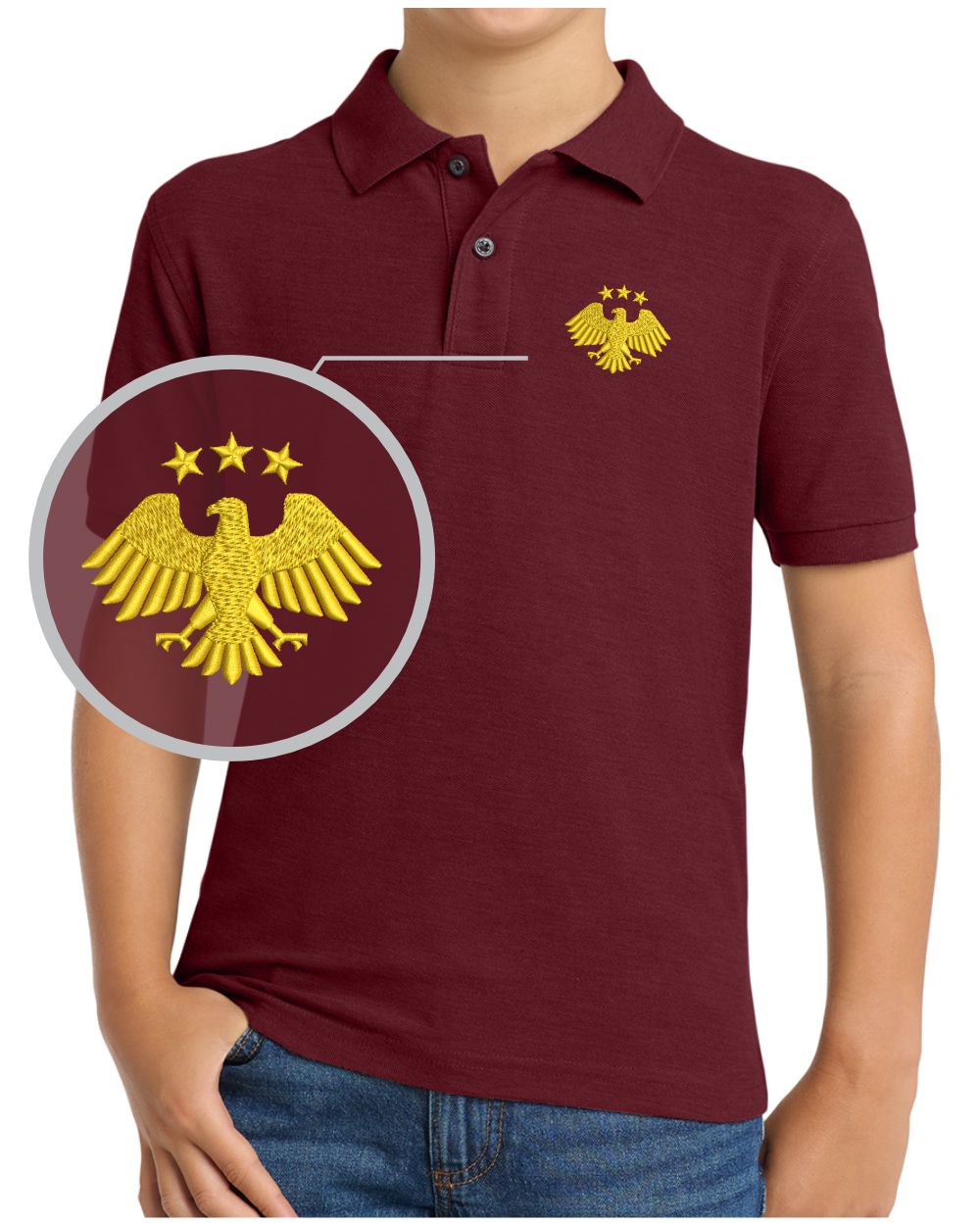 Port Authority S/S Honoring Syria's Second Independence Golf Shirt, color: Burgundy