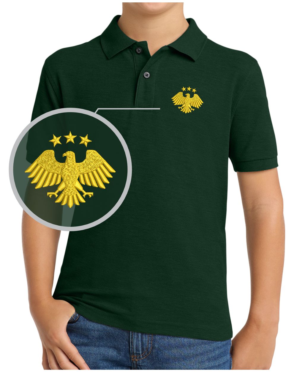 Port Authority S/S Honoring Syria's Second Independence Golf Shirt, color: Dark Green