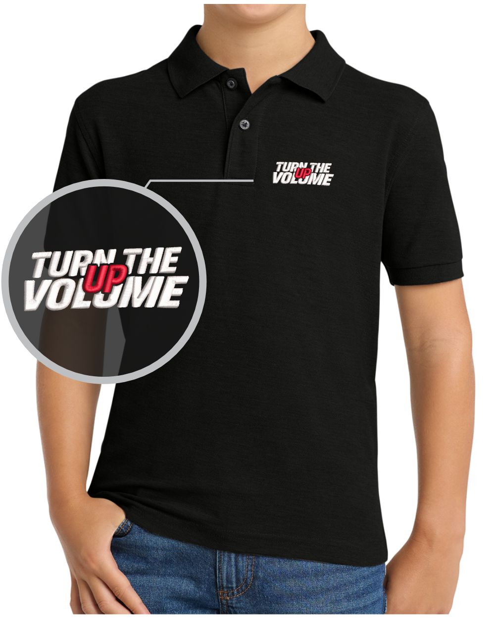 Port Authority S/S Silk Touch Turn The Volume Up Golf Shirt, color: Black