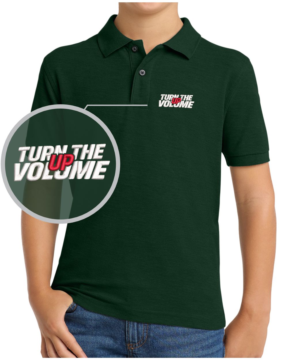 Port Authority S/S Silk Touch Turn The Volume Up Golf Shirt, color: Dark Green