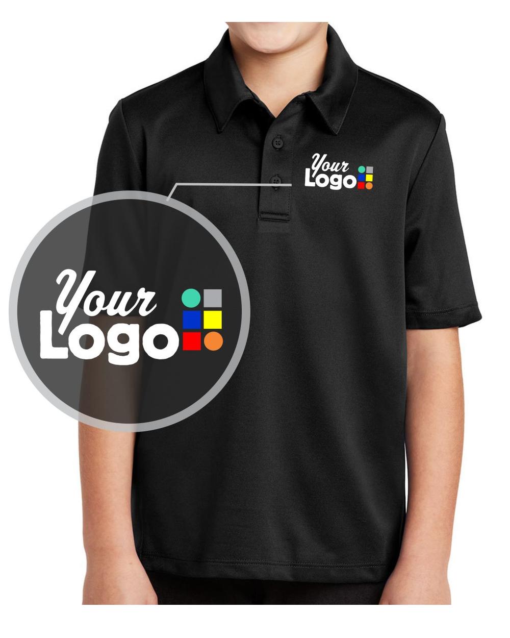 Port Authority S/S Silk Touch Custom Golf Shirt, color: Black