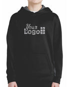 Sport-Tek ColorBlock Custom Hoodie, color: Black/Dark Smoke Grey