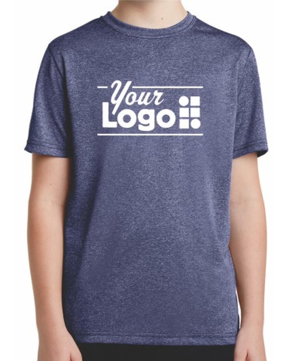 Sport-Tek S/S Heather Contender Custom T-Shirt, color: True Navy Heather