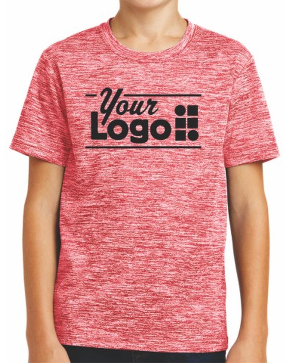 Sport-Tek S/S Electric Heather Custom T-Shirt, color: Deep Red Electric