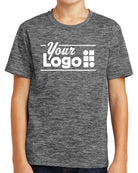 Sport-Tek S/S Electric Heather Custom T-Shirt, color: Grey-Black Electric