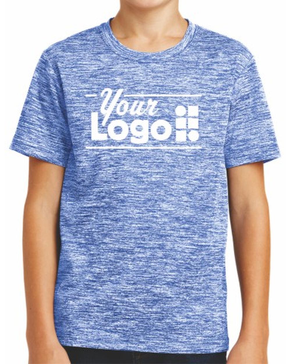 Sport-Tek S/S Electric Heather Custom T-Shirt, color: True Royal Electric