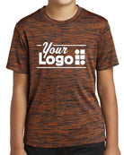 Sport-Tek S/S Electric Heather Custom T-Shirt, color: Deep Orange-Black Electric